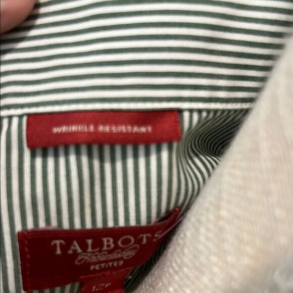 Talbots Haberdashery Petites Sleeveless Button Down Shirt Covered Buttons NWOT - Picture 3 of 9